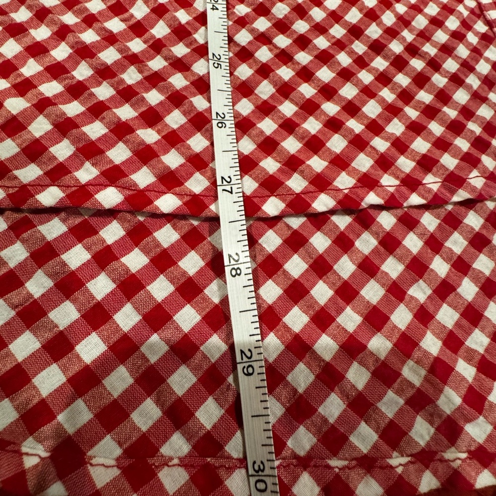 Susan Graver 3/4 sleeve Red Gingham Button-Up Shirt - Picture 7 of 9